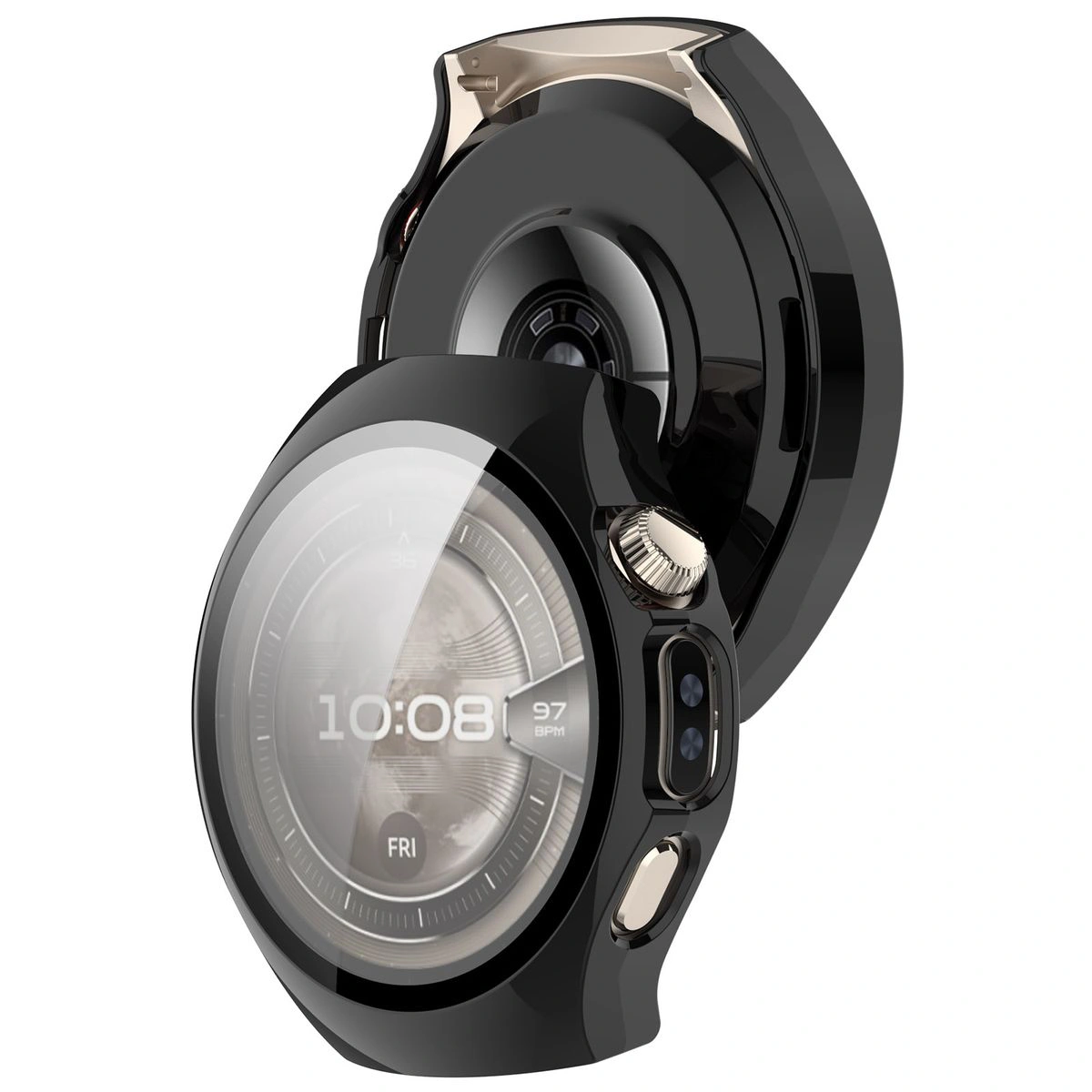 Etui z wbudowanym szkłem Bizon Case Watch Adamo do Huawei Watch 5 42 mm